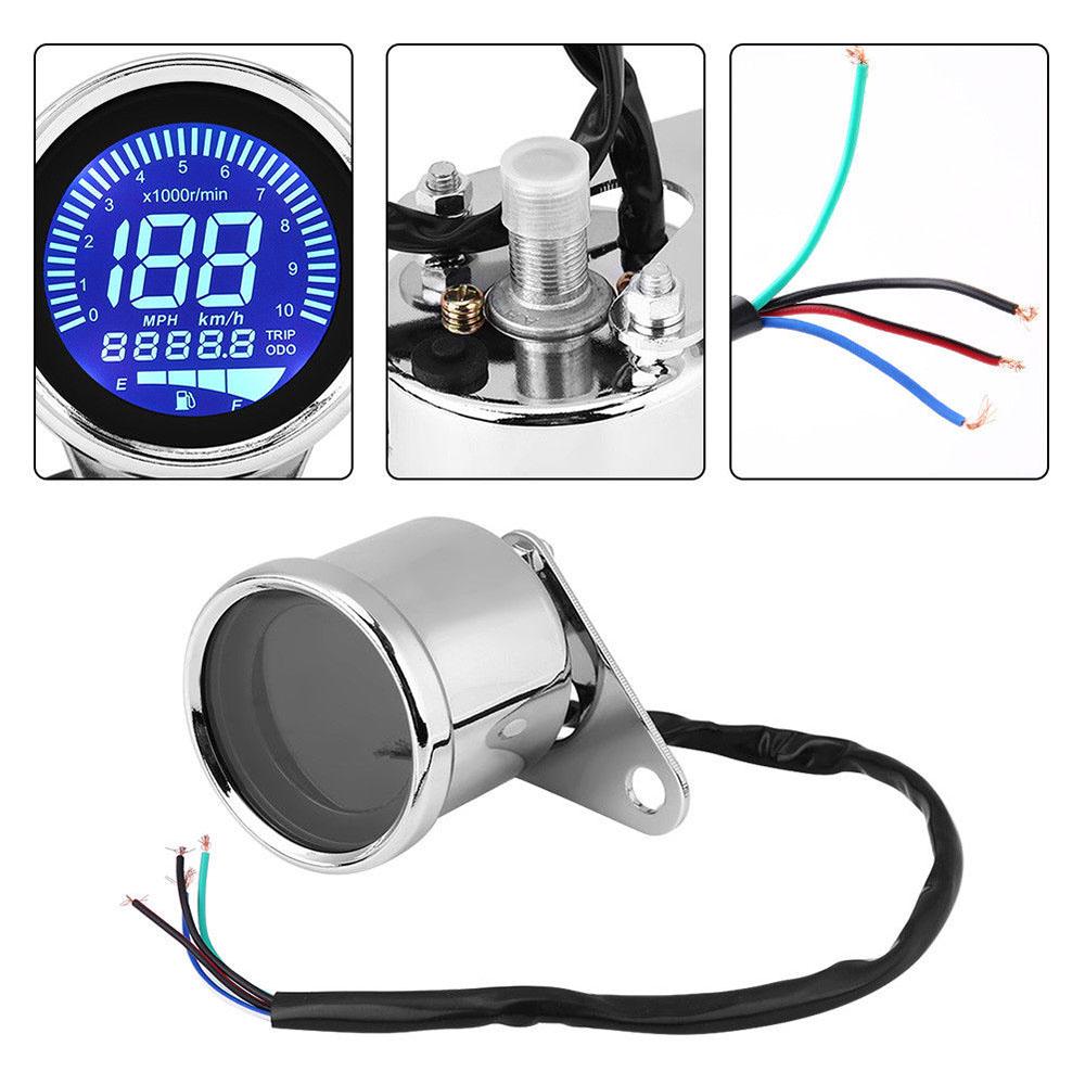 Universal Motorcycle Odometer LCD Digital Speedometer Tachometer Gauges with Colorful Backlight