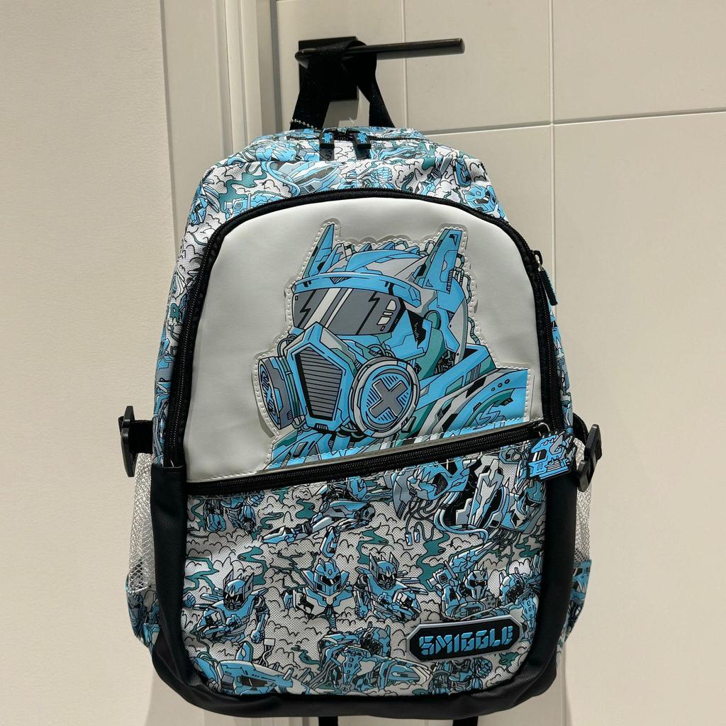 Smiggle Blue Double Shoulder School Bag for Grades 1-6 - Large, Decompression, Multifunctional Backpack