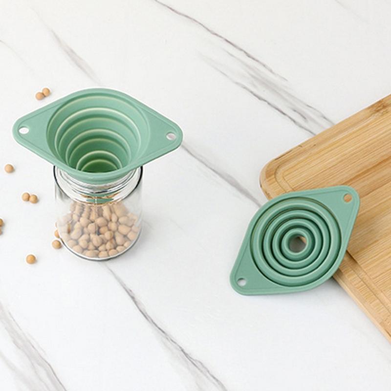 Food Grade Silicone Material Funnel Foldable Portable Telescopic Funnel Drip-Proof Edge For Kitchen Use Filling Water Bottles