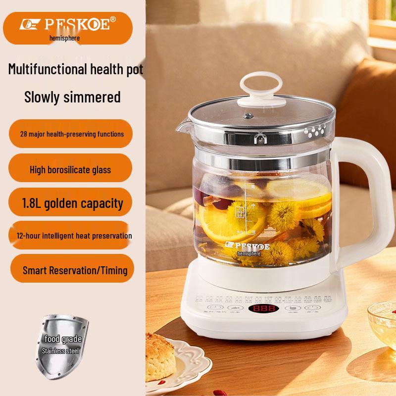 Genuine Health Multifunctional Glass Electric Tea Kettle for Home and Office