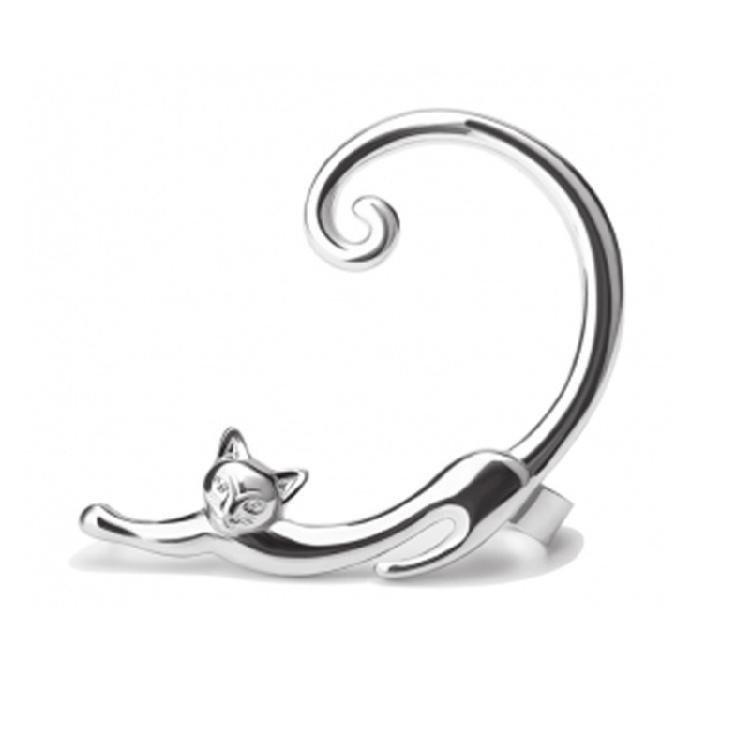 Vintage Long for Cat Tail Around Ear Earrings Cartoon for Cat Ear Cuff for Women
