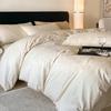 Light Luxury Satin Jacquard Solid Fitted Sheet Sets Pure Cotton Skin-Friendly Soft Quilt Cover 1.5/1.8M Bed Bedding for Adults