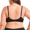 Plus Size Summer Sexy Lace Underwire Bra, Ultra Thin Breathable Sheer Lingerie for Large Bust Women