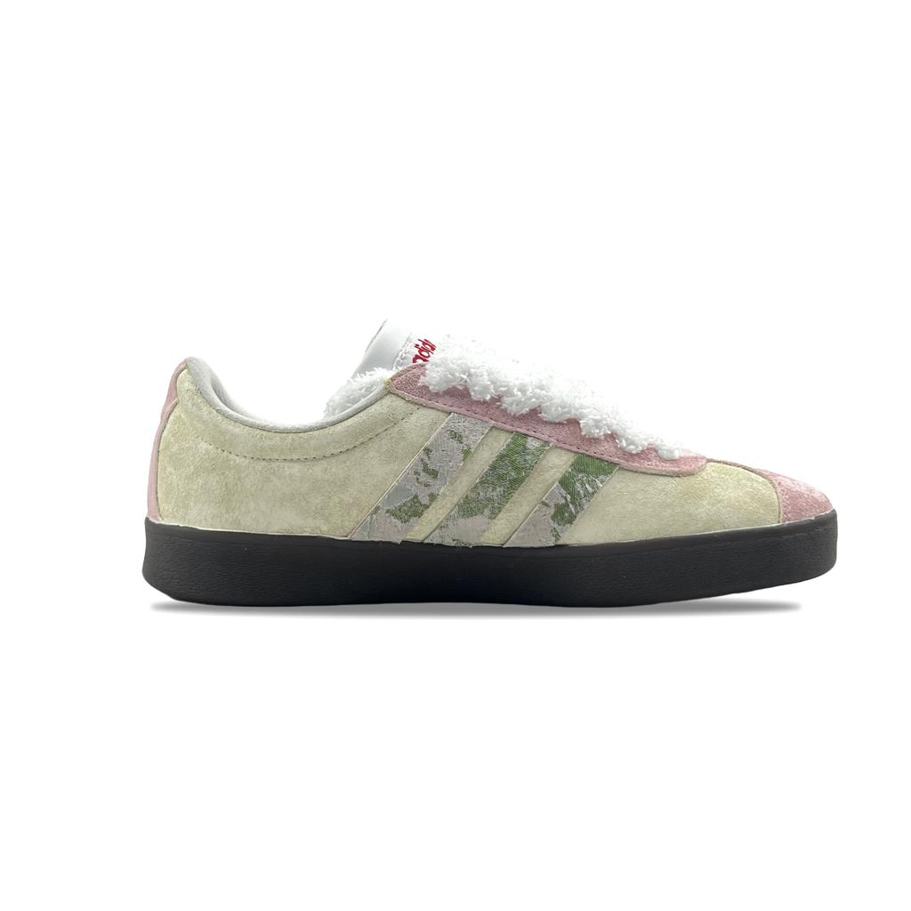 Adidas VL COURT 2.0 Peach Blossom Abrasion Resistant Abrasion Resistant Low top German Army Trainers Unisex Pink Yellow JS3003(Team745-)