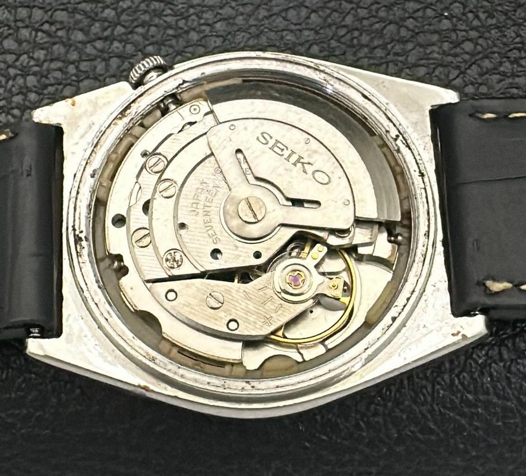 JAPAN VINTAGE SEIKO 5 AUTOMATIC 6309A MENS BLACK COLOR DIAL WATCH A701225-5 R206a-a701225