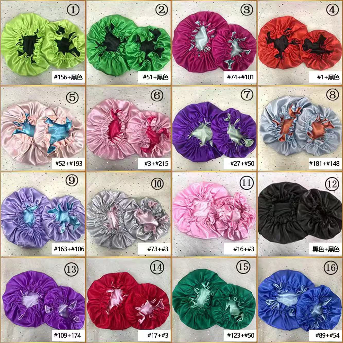 Factory Price Silk Bonnet Hair Bag Headband Scarf Bling Double Layer Designer Mommy and Me Bonnets Satin Bonnets Head Bonnets