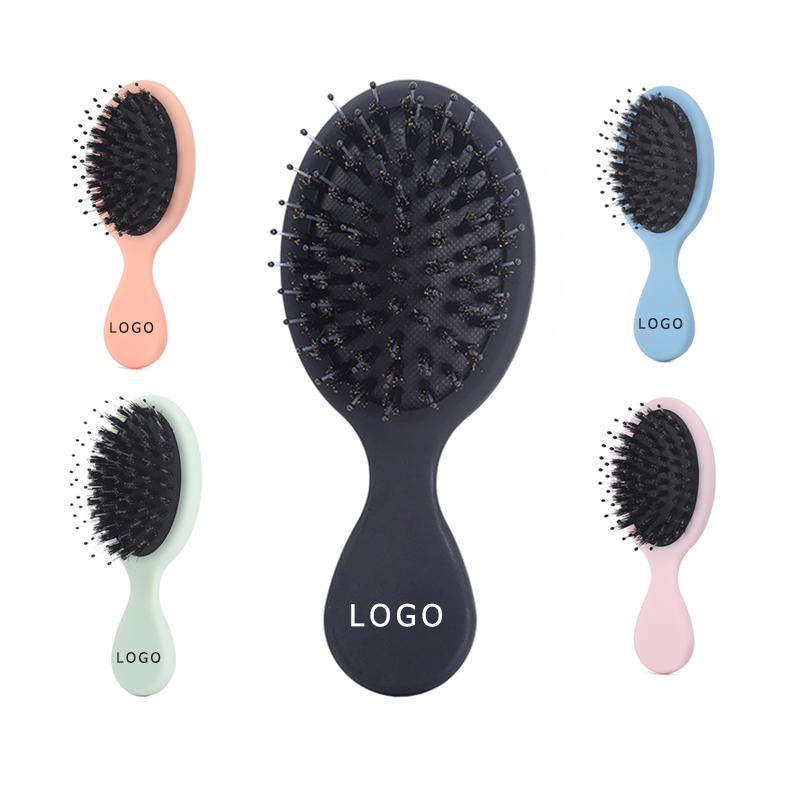High Quality Customized Logo Personalized Air Cushion Mini Baby Hair Travel Size Boar Bristles Hairbrush