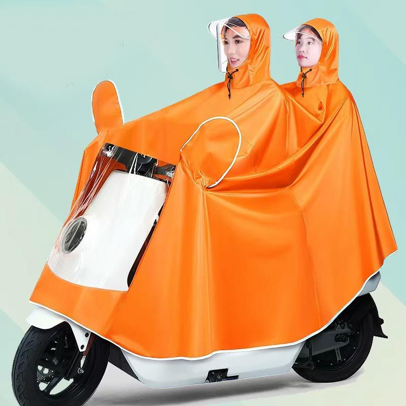 1 Macaron Colored Single/double Thick Full Body Rain Gear Rainproof Motorcycle Raincoat Suitable for Electric Bikes Motorcycles Bicycles
