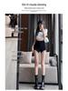 2025 Summer High-Waist Irregular Design Black A-Line Women's Casual Shorts
