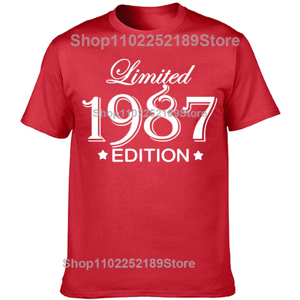 Novelty Awesome 1987 38 Years Old T Shirts Tee Tops Round Neck Short-Sleeve Fashion Tshirt Clothing Casual Basic T-shirts