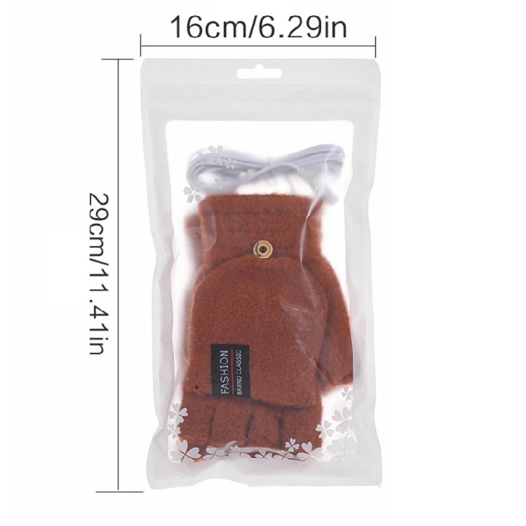 Unisex Winter USB Heated Mitten Convertible Half&Full Finger Gloves for Adult