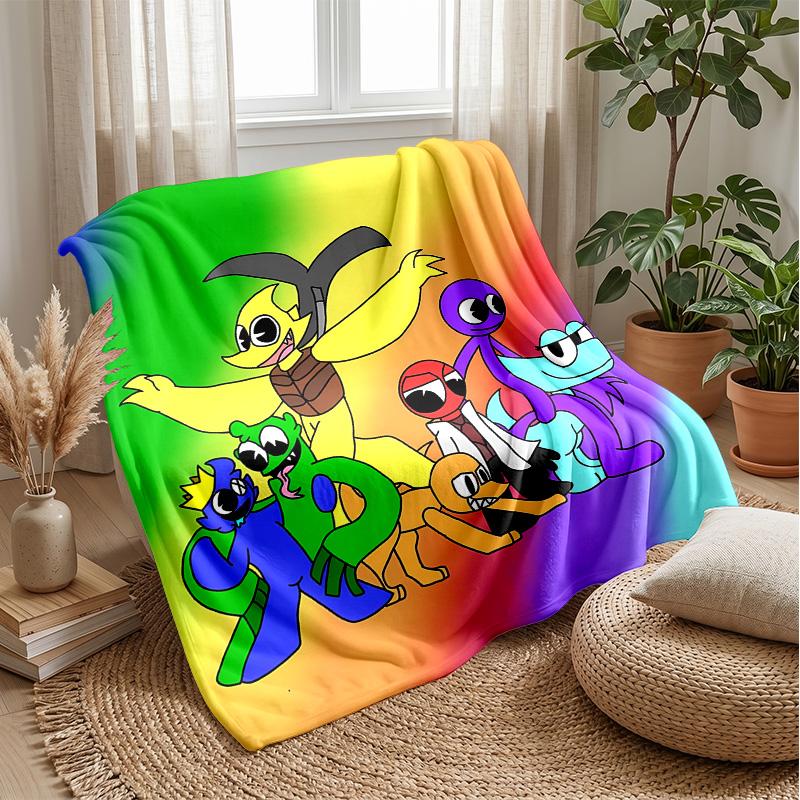 Rainbow friendsPrinted Flannel Blanket Cozy Skin-Friendly Warm Throw for Couch Bed Indoor Daily Use
