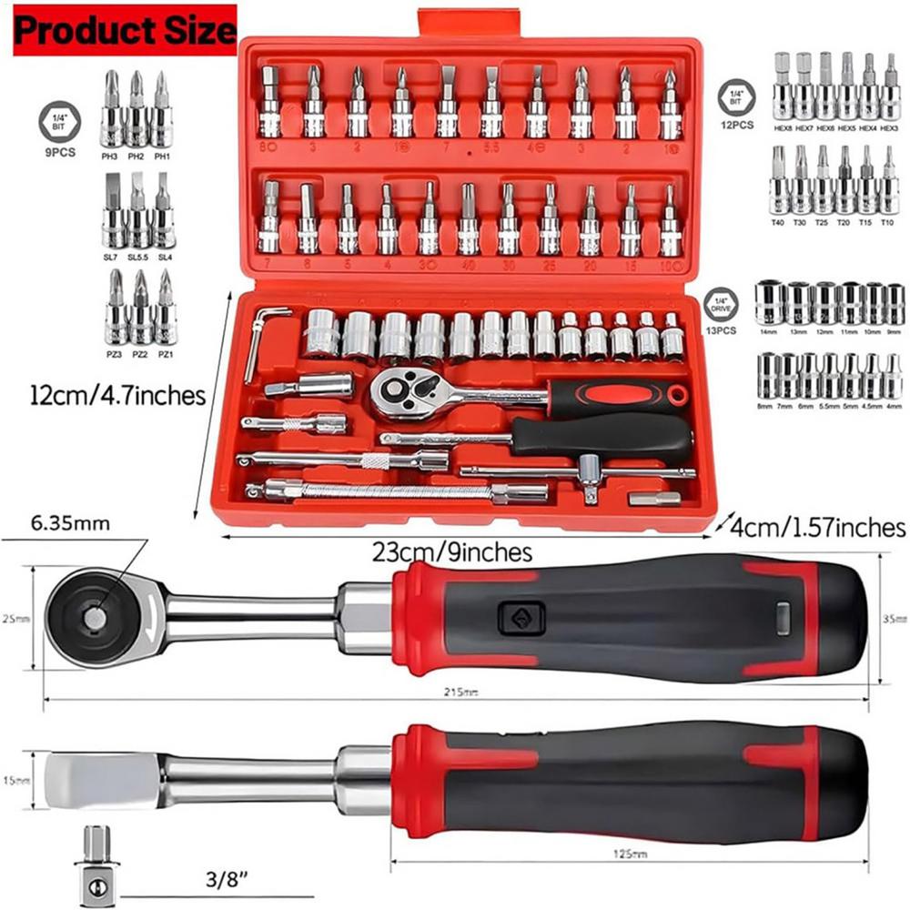 

Mechanic Tool Set Automotive Household Hand Repair Tool Set Motorcycle Maintenance Accessories For Residential Renovation Home красный