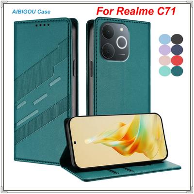 Realme C71 RMX5303 Luxury Leather Case Retro Skin Wallet Book Flip Magnet Auto Closed Full Cover For Realme C71 C 71 Phone Bags