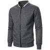 Men's Plaid Zip-Up Stand Collar Cardigan Sweatshirt Jacket