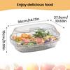 Chilled Serving Tray With Lid 4 Compartments Ice Cooling Platter Divided Fruit Tray For Party Snacks Seafood Salad Desserts