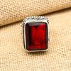 Red Garnet Gemstone Handmade 925 Sterling Silver Ring Jewelry For Engagement Gift
