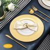 Elegant Gold Charger Plates Set, Round Reusable Serving Plates for Parties, Weddings, Events - Set of 50, 12.99 Inch Diameter