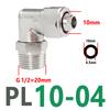 PL8-02 Rotatable Elbow Male Thread PL6-01/03 Pneumatic Full Brass Push-in Air Hose Universal Fittings