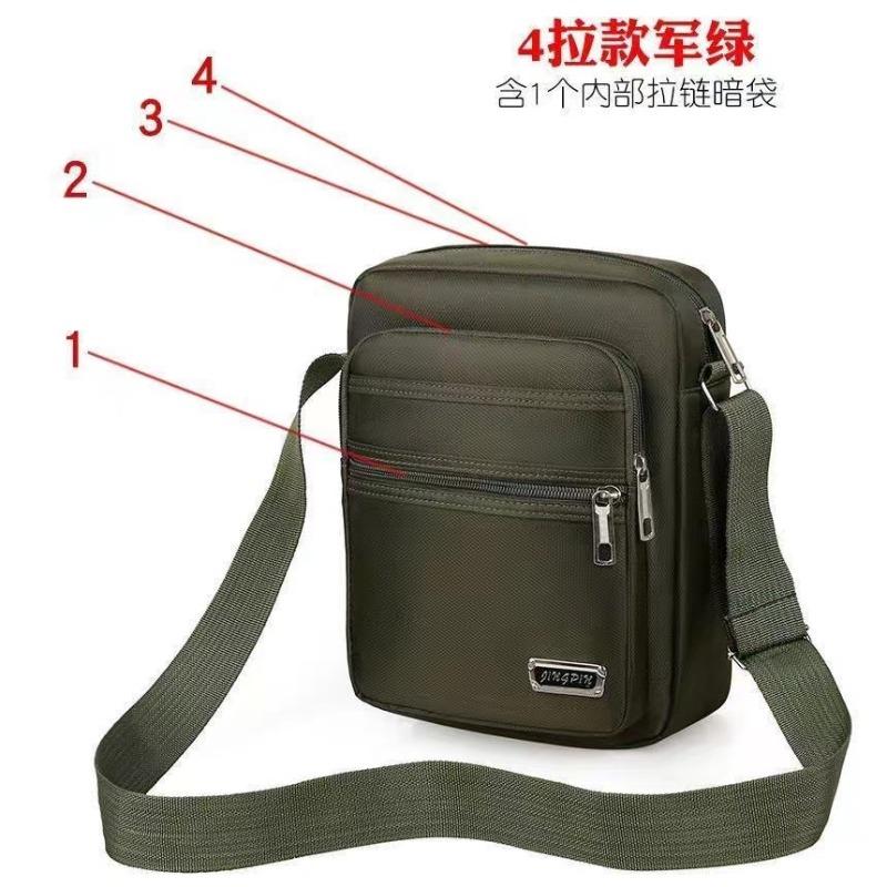 Casual Men's Messenger Bag Versatile Trendy Shoulder Bag Stall Cashier Multi-layer Zipper Change Bag Mobile Phone Bag