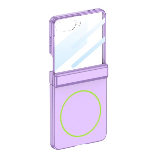 Phone Case for Samsung Z Flip 7 Magnetic Hinge Protection Protective Case with Built-In Screen Protector Wireless Charging Case