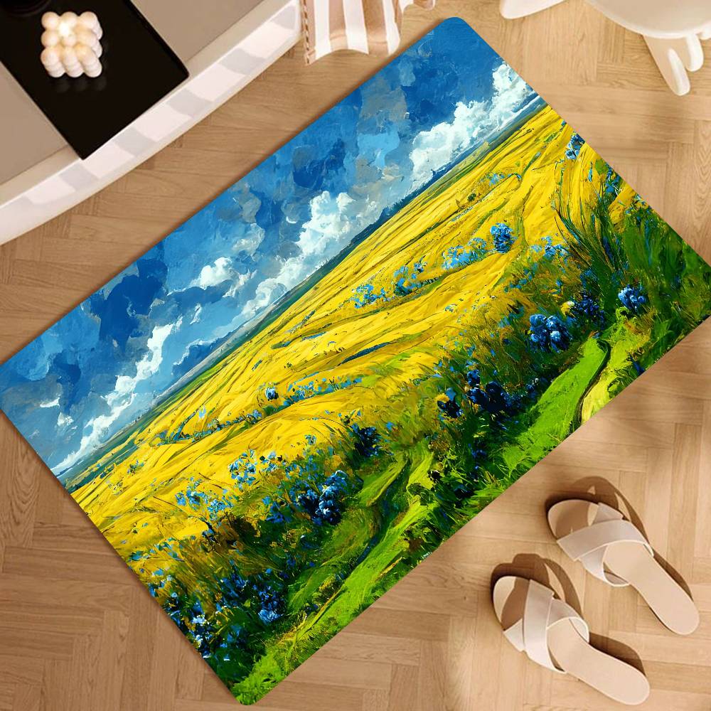 Oil Painting Claude Monet Art Floor Mat Suitable For Living Room Kitchen Bathroom Non-slip Mat Household Foot Mat