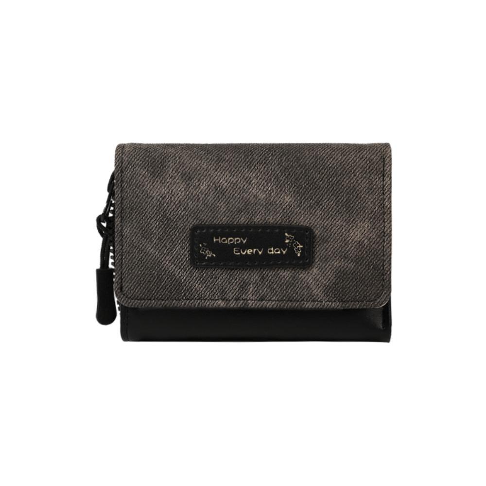 

Ретро кошелек для монет из искусственной кожи, женский кошелек, новый модный короткий кошелек для женщин чёрный