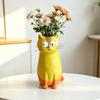 Cross-Border Creative Cat Flower Vase: Fun Eccentric Resin Ornament for Living Room Desktop.
