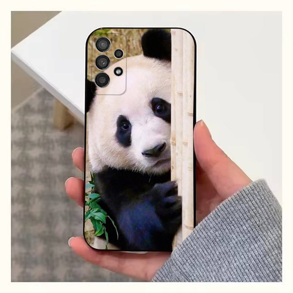 

Cute F-Fubao Animal Panda For Samsung S9,S10,S20,S10,S21,S25,S24,S23,Ultra,FE,Plus,Lite,Soft Silicone Black Case SamsungS22plus5G