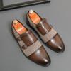 Italian Brand Classic Brown Men's Leather Casual Shoes Low Cut Comfortable Men's Loafers Versatile Office Work Shoes Comfortable