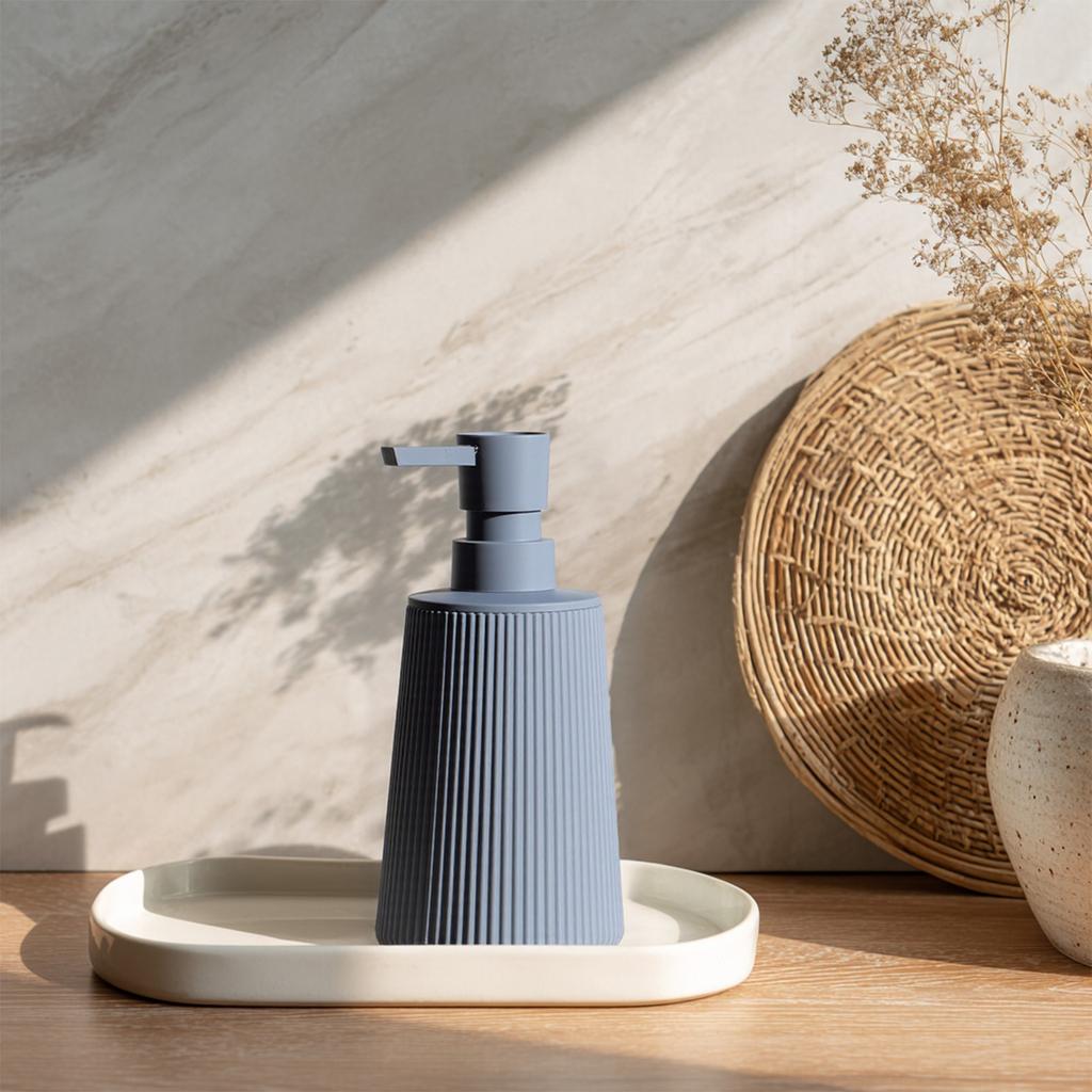 Small Hand Soap Dispenser For Bathroom And Kitchen, Modern Striped Plastic Hand Soap Dispenser