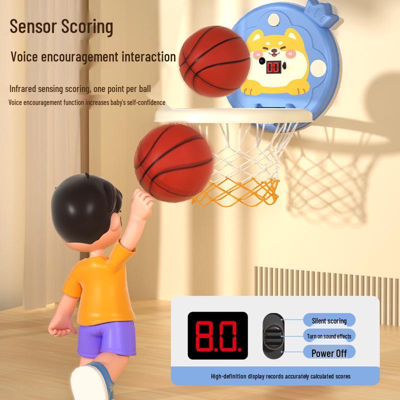 Toddler No-Drill Suction Cup Indoor Basketball Hoop - Silent Scoring Toy