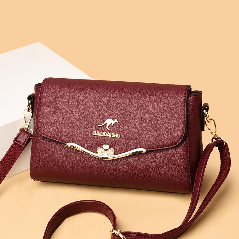 Women's Bag Fashion Crossbody Bag Women's Soft Leather Bag Middle-aged Mother Bag All Match Small Square Bag