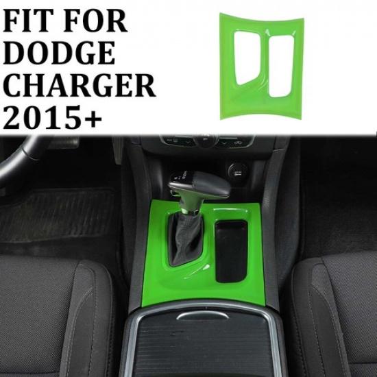 For Dodge Charger 2015+ Central Console Gear Shift Box Bezel Trim Cover Green