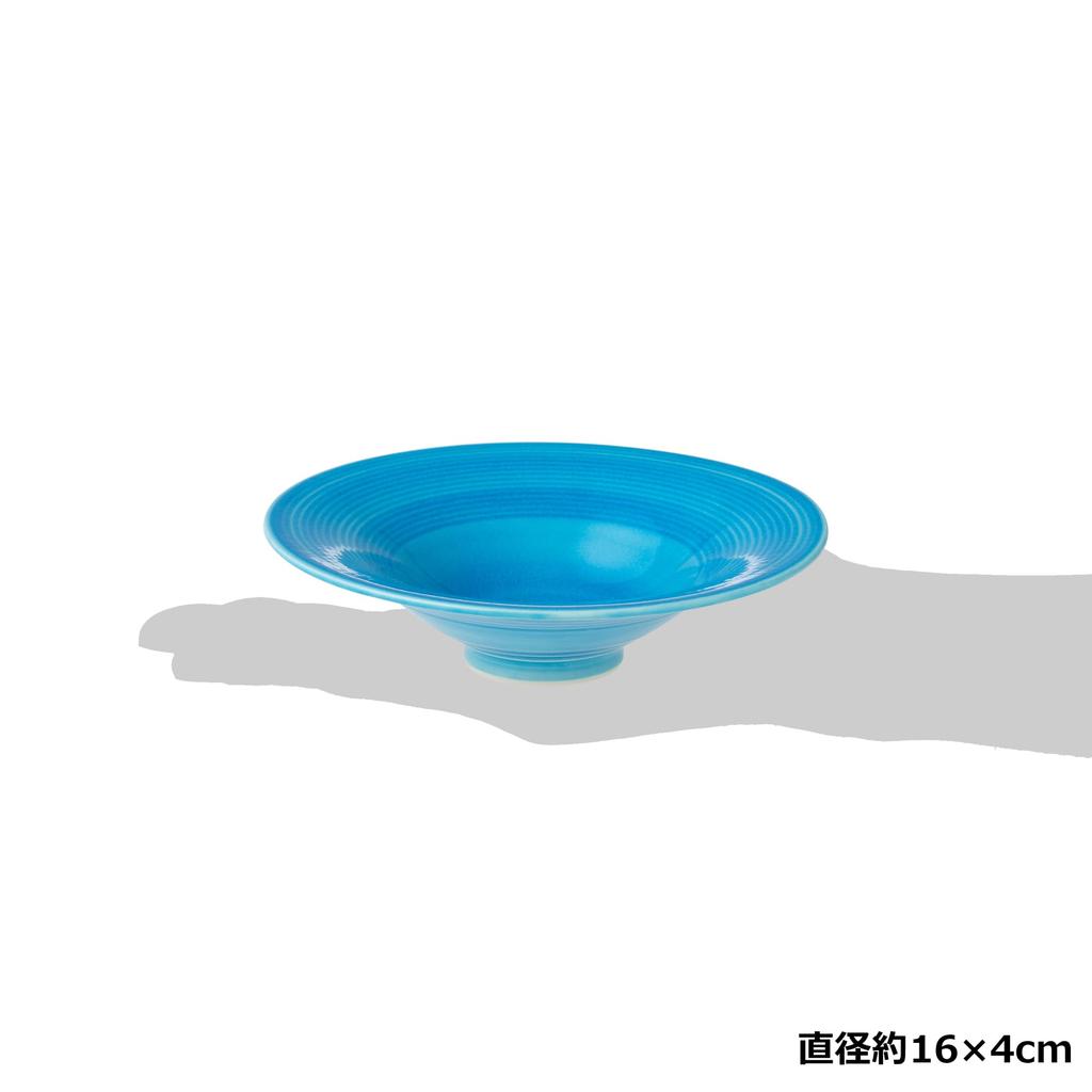TOKI1919 MINOYAKI Turkish Glazed Traditional Japanese Shallow Salad 16 x 4 cm Mino Japanese Suitable for Ryokan and Microwave and Dishwasher Crackle