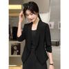 Skinny Solid Blazers Temperament Women's Pleated Spring Summer Thin Casual Office Lady Formal Simplicity Capable
