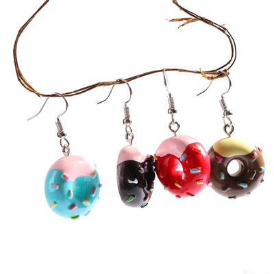 Sweet Resin Funny Wholesale Lovely Gift Personality Donuts Party Cake Girl Earrings Food Jewelry