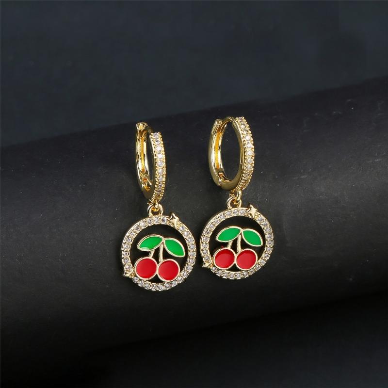 Vintage Cherry Ear Jewelry Women Earring Stylish Women Wedding Earrings Ears Pendant Comfortable Wearing for Woman