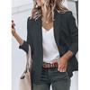 Women's Casual Lapel Open Front  Long Sleeve Work  Suit Jacket Coat