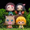 4Pcs/Set Demon Slayer Kamado Tanjirou Nezuko Figure Toys Q Version Kimetsu No Yaiba Agatsuma Zenitsu Action Figurine Model Dolls