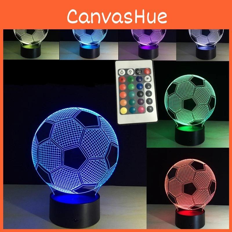 Night Led 3d Light Football Desk Lamp Illuminating Lights 7 Color Gift Remote
