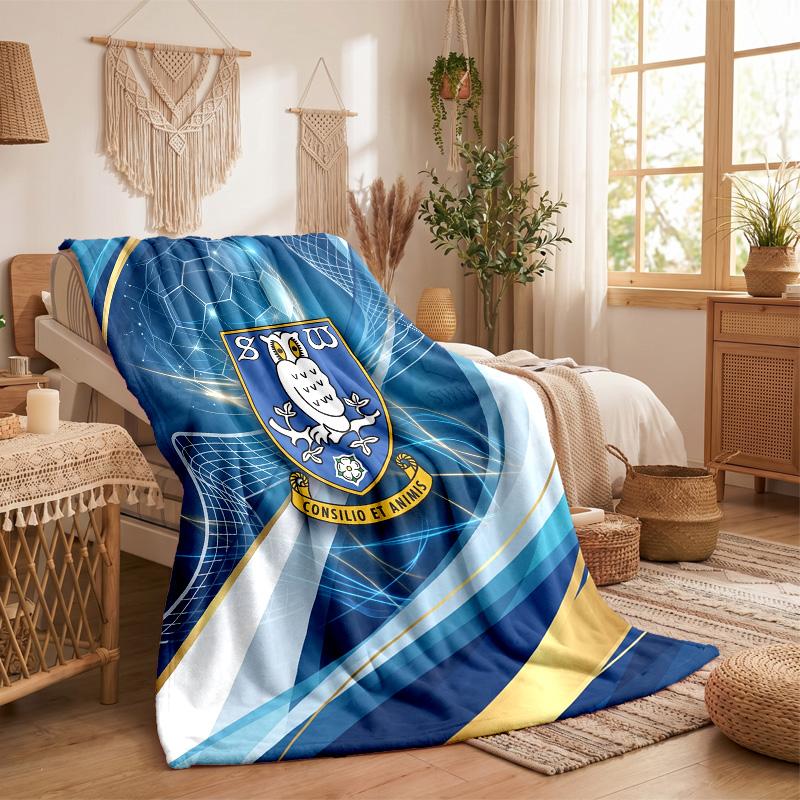 Sheffield Wednesday Football Print Flannel Blanket Soft Warm Sofa Bed Throw Blanket For Home Office Bedroom