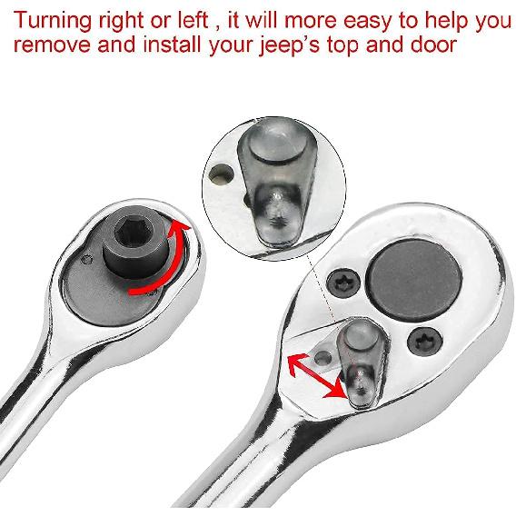 Hard Top Door Removal Torx Set Jeep Tool Kit Replace 82214166AB 68361574AB Compatible For Wrangler JL JK Gladiator Rubicon Sahara 2-4 Doors Soft Top