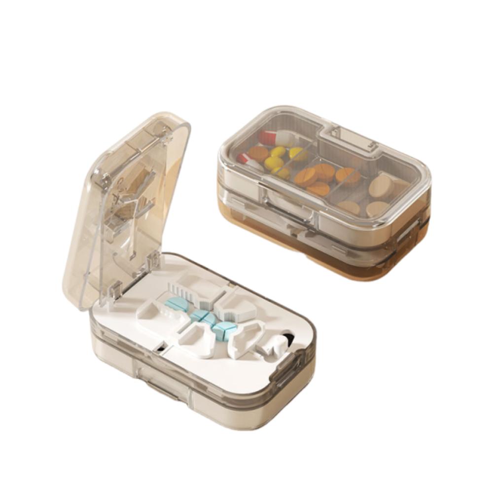 

Precise Cutting Portable Pill Cutter Sealed Dustproof Daily Pill Splitter Moisture-proof with 3 Compartments Tablet Dispenser белый