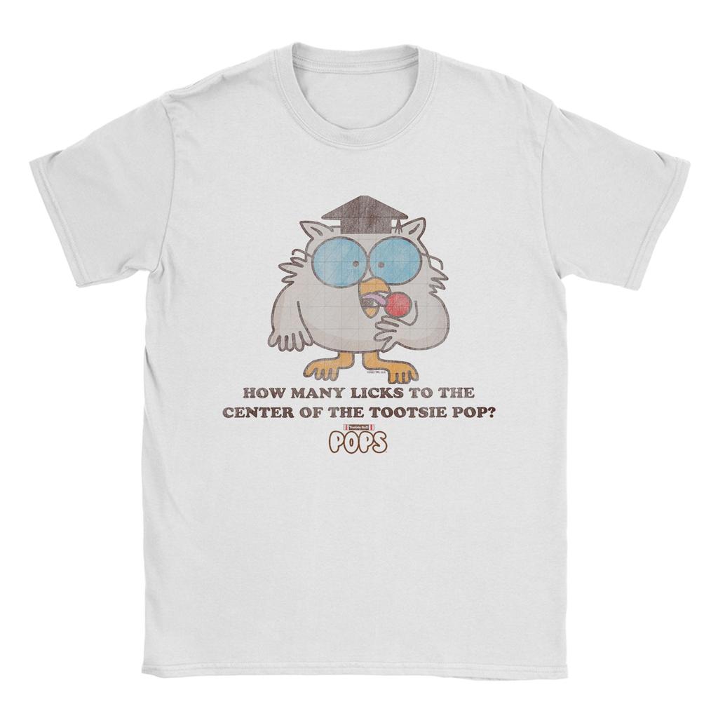 Tootsie Roll Pop Eule Wie viele Lutscher bis zum Kern T-Shirts Herren Vintage T-Shirt Rundhals T-Shirts Kurzarm Kleidung Neuankömmling