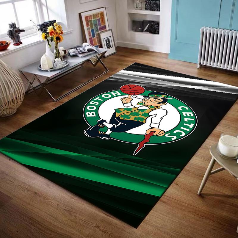 Boston Celtics Logo with Green Accents Non-slip rug suitable for living room and bedroom sofas