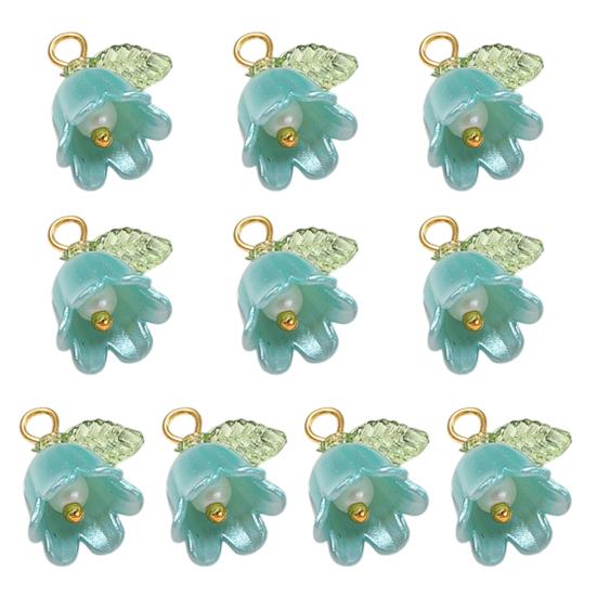 10Pçs Pingente DIY Flor do Vale de Resina com Textura de Simulação Tridimensional