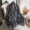 New Four Seasons Plain Stripe Cotton Scarf for Women Tassel Linen Scarves Hijab Lady Foulard Fashion Shawls Wraps Female Bandana