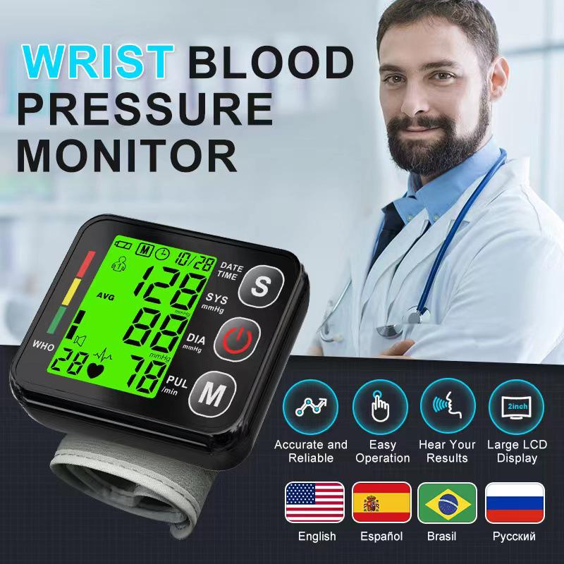 High Precision Automatic Wrist Blood Pressure Monitor for Home Use