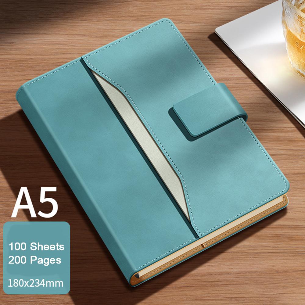 (Logo Can Be Engraved) A5 Leather Student Subject Notebook, Business High-end Loose-leaf Notepad, Buckle Diary, Work Meeting Minutes, Travel Diary